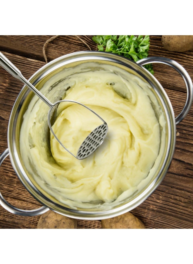 Potato Masher Stainless Steel - Mashed Potato Masher Kitchen Utensil，Potato Smasher For Potatoes, Bean, Vegetable & Fruits，Pet Food, Heavy Duty Metal Avocados Smasher Tool, Dishwasher Safe, 14 Inch  - Image 4