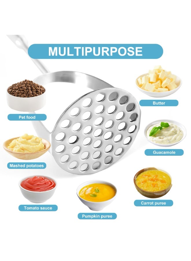 Potato Masher Stainless Steel - Mashed Potato Masher Kitchen Utensil，Potato Smasher For Potatoes, Bean, Vegetable & Fruits，Pet Food, Heavy Duty Metal Avocados Smasher Tool, Dishwasher Safe, 14 Inch  - Image 5