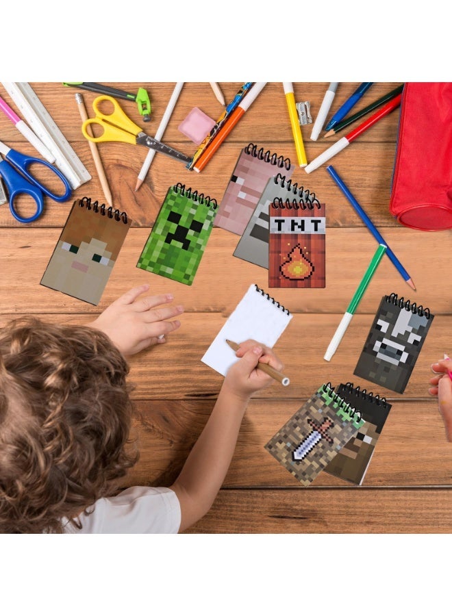 MINECRAFT Irregularly shaped coil notebook, Creeper Steve TNT pixel-style portable notepad, 8 mixed designs. - Image 4