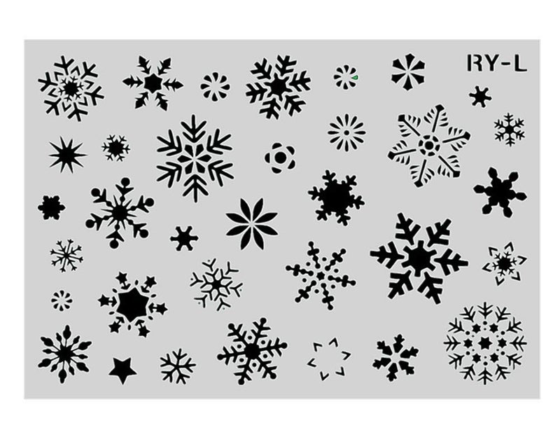OBUY OBUY Christmas Snowflake DIY Craft Hollow Layering Stencils for Painting on Wood, Fabric, Walls,Decorative, Airbrush More | Reusable 14.8X 10.23 inch Mylar Template  - Image 1