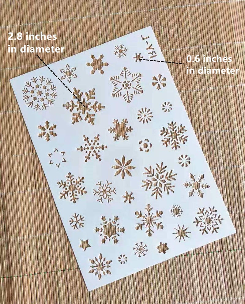 OBUY OBUY Christmas Snowflake DIY Craft Hollow Layering Stencils for Painting on Wood, Fabric, Walls,Decorative, Airbrush More | Reusable 14.8X 10.23 inch Mylar Template  - Image 5