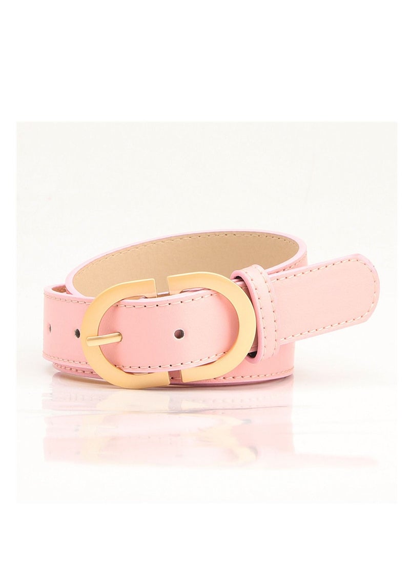 Loquat Ladies With A Jacket Simple Waist PU Leather Belt 105cm Pink 