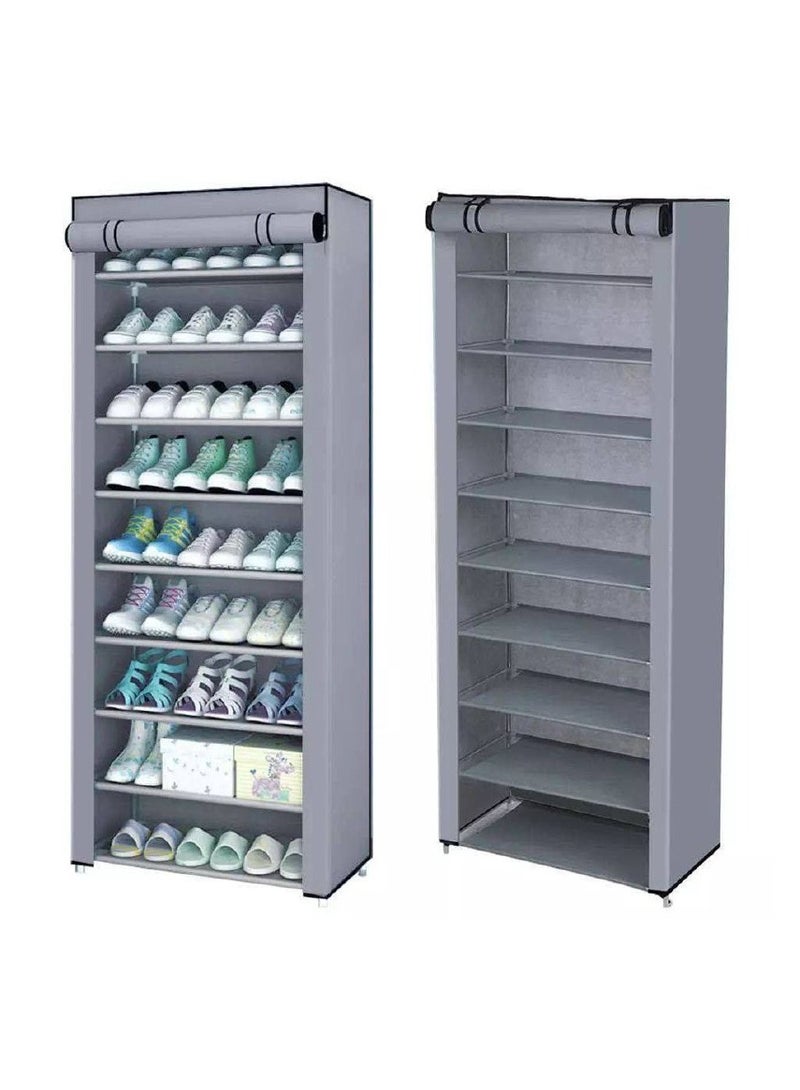 Generic Stainless steel shoe rack with strong metal shelves, 6-tier shoe rack, gray TR  - Image 1