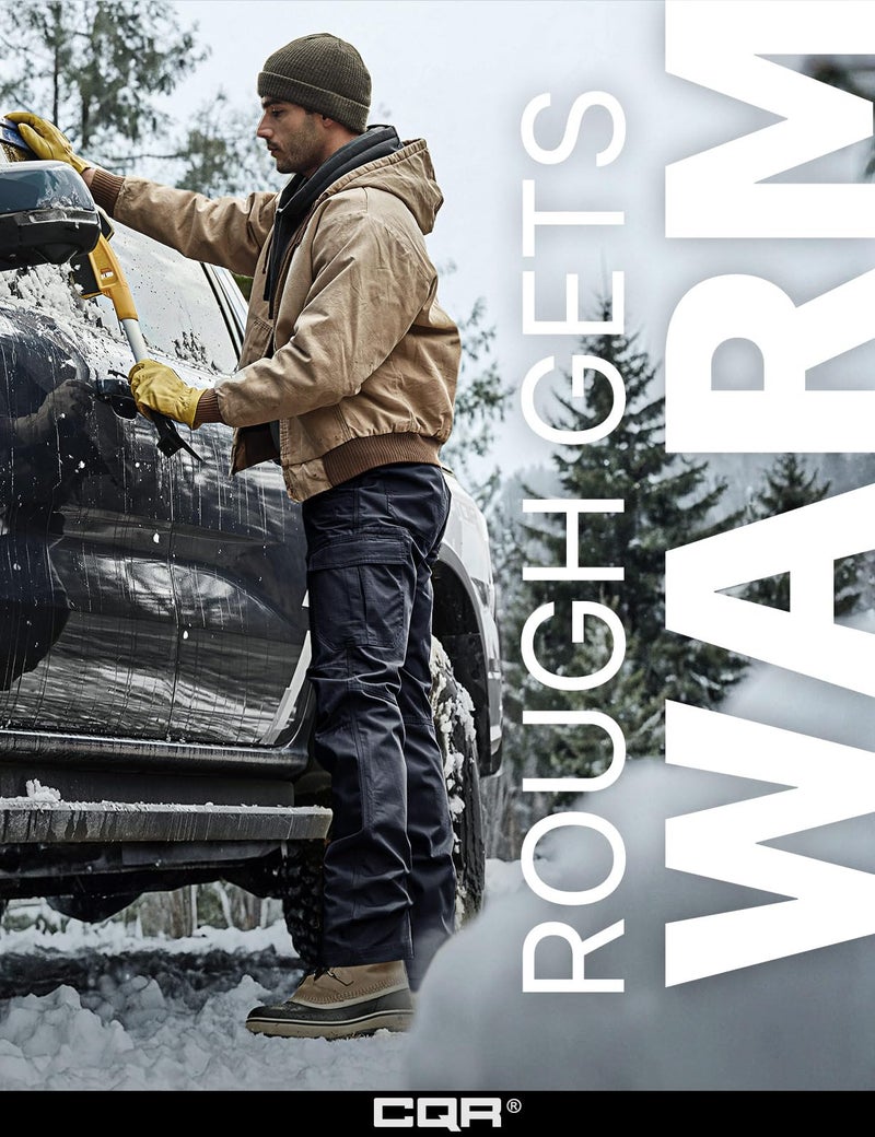 CQR Men's Winter Tactical Cargo Pants, Thermal Fleece Lined Outdoor Snow Ski Hiking Work, Ouray Police Navy, 30W x 30L - Image 2