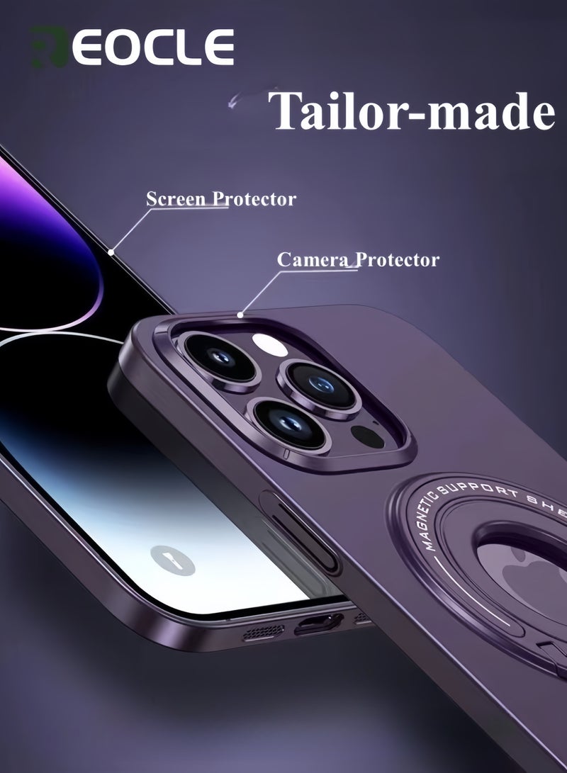 REOCLE 360° Rotatable Ring for iPhone 14 Pro Max Case Compatible with MegSafe Protection Shockproof Protective Slim Invisible Stand - Image 4