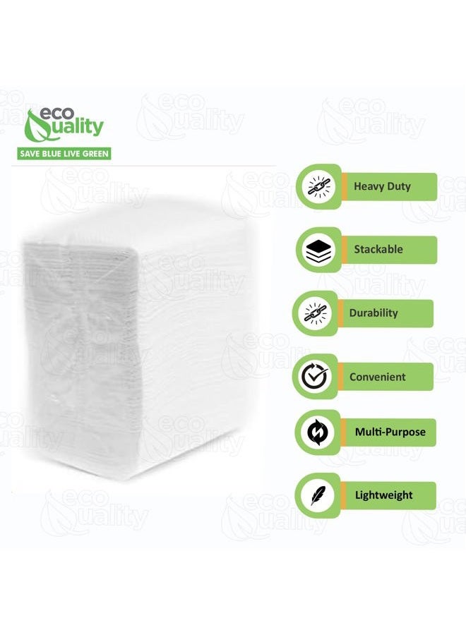 EcoQuality White Low Fold Dispenser Napkins,400/pack 1-Ply, 3 1/2 x 5 in, Dispenser Napkin Refill, Everyday Napkins, Perfect for Restaurants, Diners, Bodegas & Home - Image 2