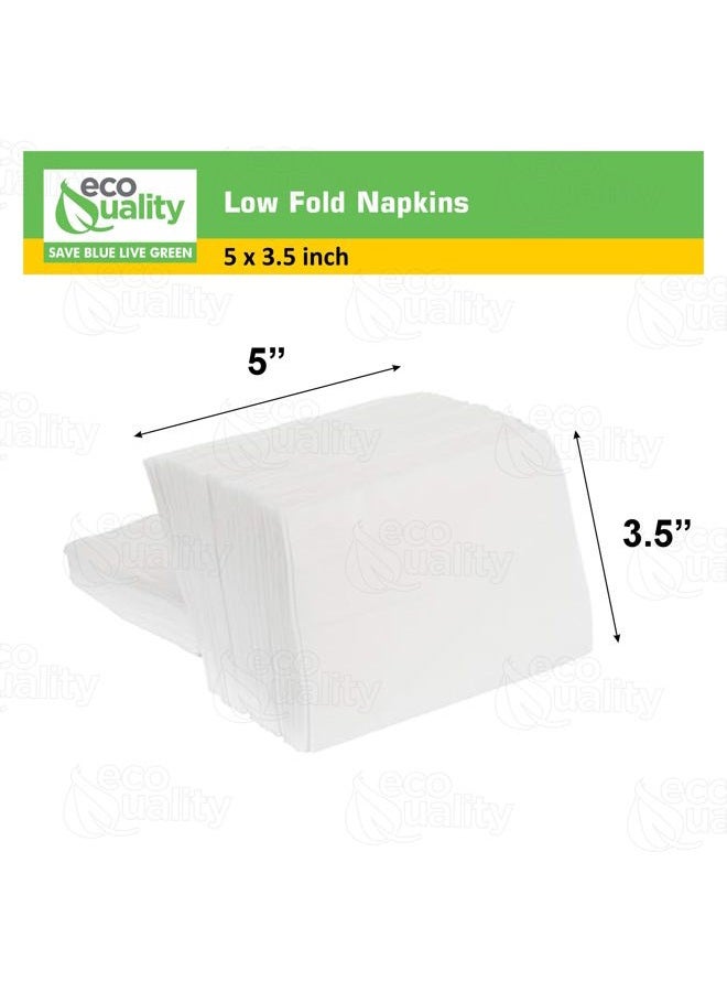 EcoQuality White Low Fold Dispenser Napkins,400/pack 1-Ply, 3 1/2 x 5 in, Dispenser Napkin Refill, Everyday Napkins, Perfect for Restaurants, Diners, Bodegas & Home - Image 3