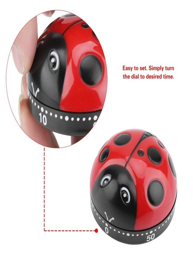 Melostu Kitchen Timer, Ladybug Kitchen Timer 60 Minutes Timer Mechanical Wind-Up Timer, Made of ABS, for Use in Salons, or in the Kitchen - Image 5