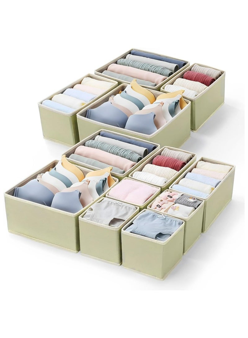 DAMAL 12 Pieces Storage Organiser, Foldable Wardrobe Drawer Storage Organiser Storage Box for Clothes, Bra, Underwear, Pants, Panties etc. - Image 1