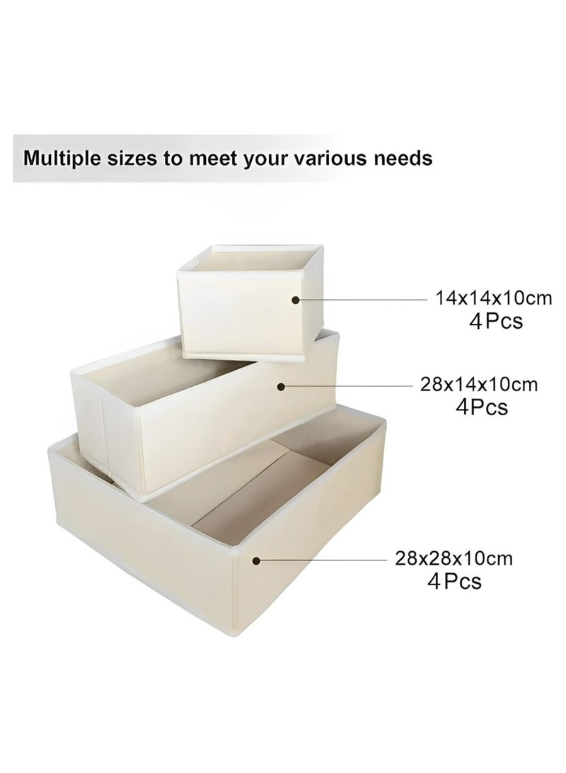 DAMAL 12 Pieces Storage Organiser, Foldable Wardrobe Drawer Storage Organiser Storage Box for Clothes, Bra, Underwear, Pants, Panties etc. - Image 2
