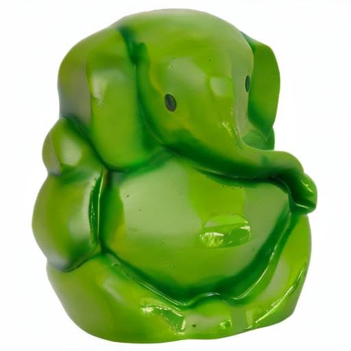 Discount ARA Lord Ganesha Statue for Home Decor and Office Festival Gifts Idol for Gifts Environmental Ganpati Bappa Idol Green Height 4 Inch X Length 4 Inch - Image 5