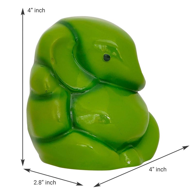 Discount ARA Lord Ganesha Statue for Home Decor and Office Festival Gifts Idol for Gifts Environmental Ganpati Bappa Idol Green Height 4 Inch X Length 4 Inch - Image 3