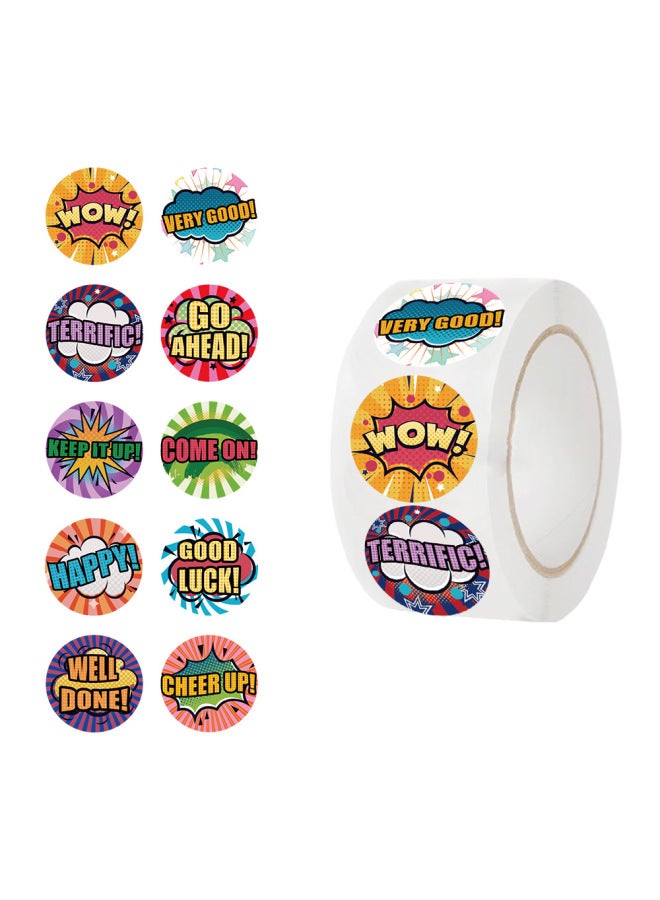 500 Sheets/roll Cartoon Roll Stickers Cute Reward Children Gift Stickers Decorative Adhesive Envelope Sealing Stickers
