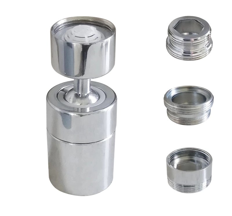 BOARNE Big Angle Rotate Kitchen Sink Faucet Aerator,kitchen faucet nozzle aerator,faucet extender, 360 degree swivel sprayer for sink tap head.(80° Angle 3 adapters) - Image 1