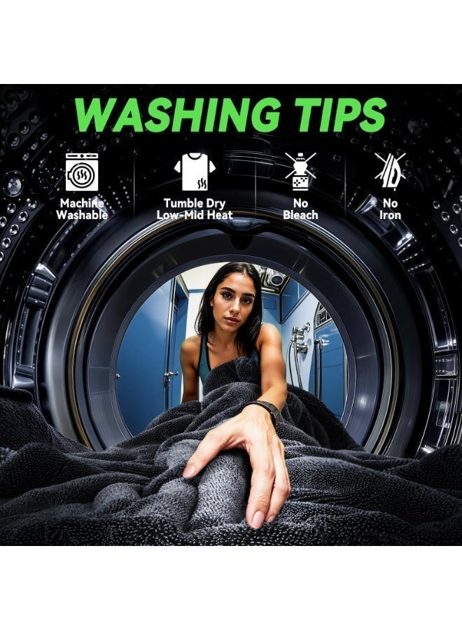 2-Pack 600 GSM Car Drying Towels – Microfiber Towels for Cars (16" x 24"), Ultra-Absorbent, Streak-Free, Scratch-Free, No Water Spots, Double-Twist Pile & Edgeless Design - Image 5