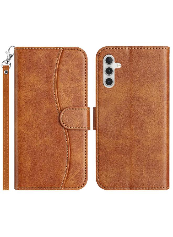 The Bros Case For Samsung Galaxy A15 5G Dual-Folded S-shape Leather Phone Case