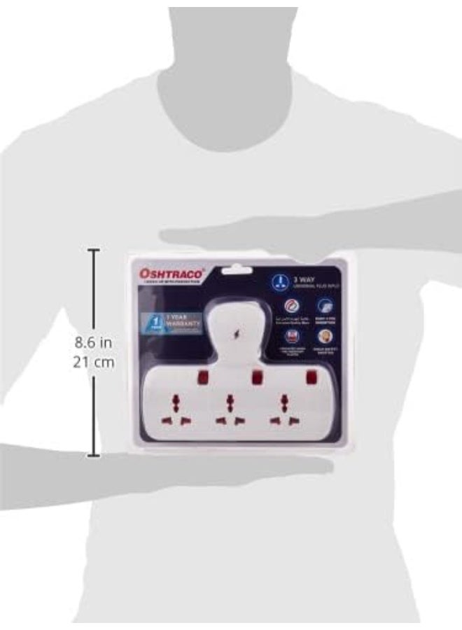 OSHTRACO محول مقبس عالمي على شكل حرف T من أوشتراكو 3 طرق - Image 3