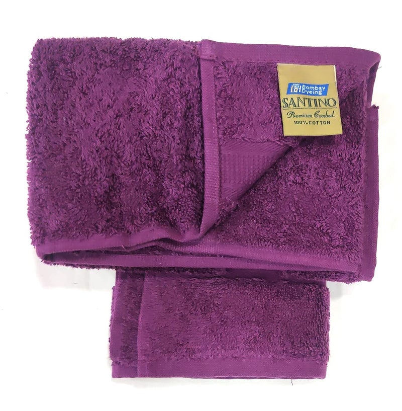 Bombay Dyeing Santino Sl 500 GSM Cotton Hand Towel - Purple - Image 2