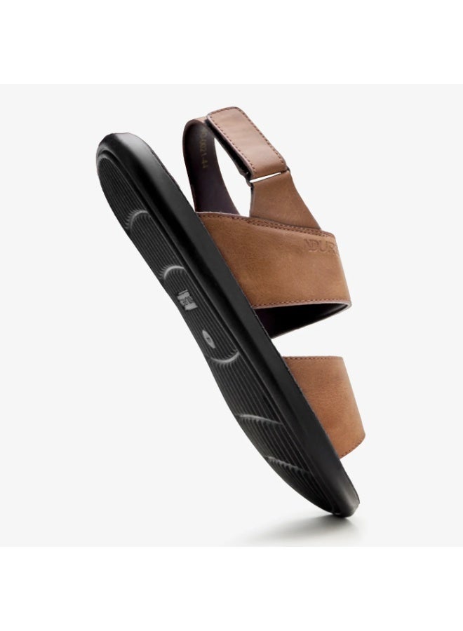 NDURE Men's Double Strap Sandals, Velcro Closure, Black Sole - Image 2