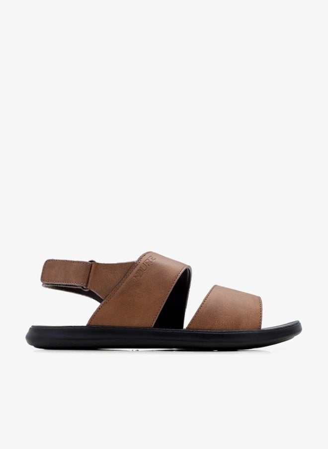 NDURE Men's Double Strap Sandals, Velcro Closure, Black Sole - Image 1