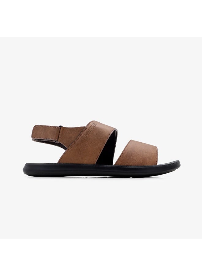 NDURE Men's Double Strap Sandals, Velcro Closure, Black Sole - Image 3