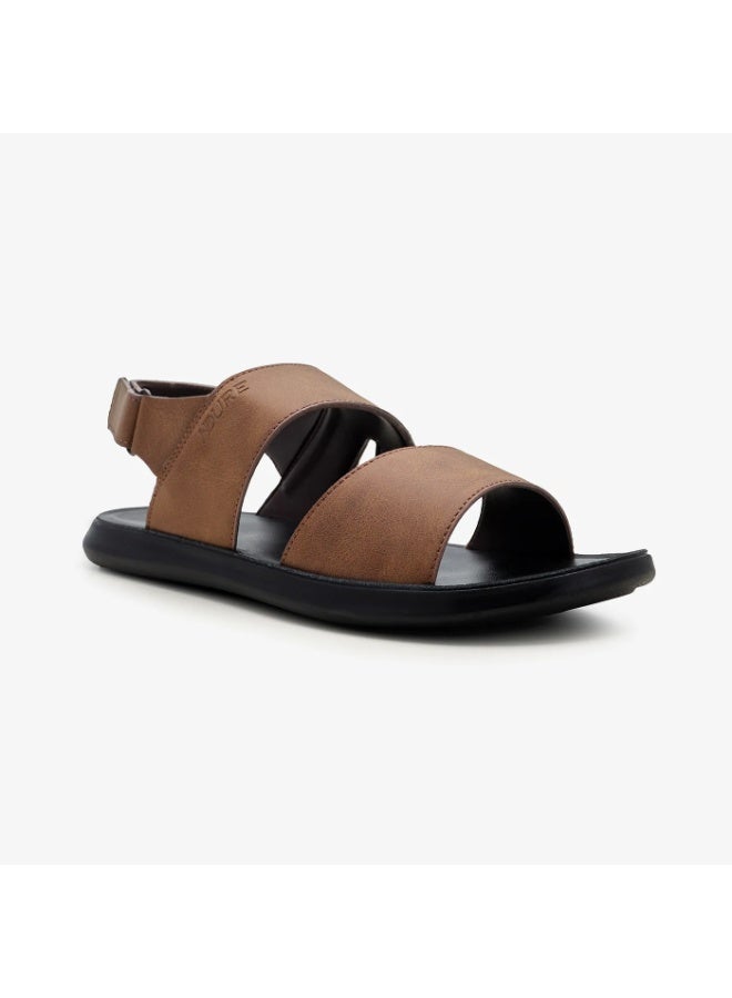 NDURE Men's Double Strap Sandals, Velcro Closure, Black Sole - Image 4
