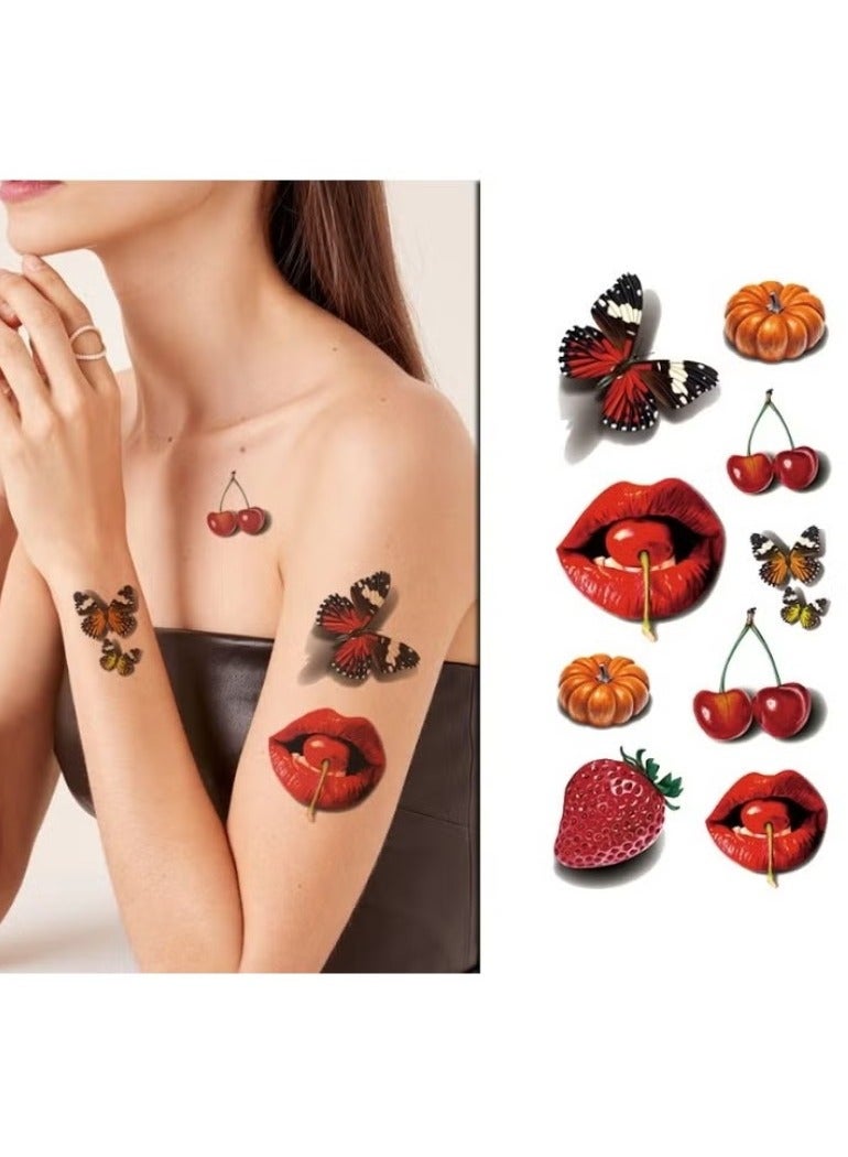 2 Sheets 3D Big Size Body Art Temporary Tattoo Stickers for Women - Image 2