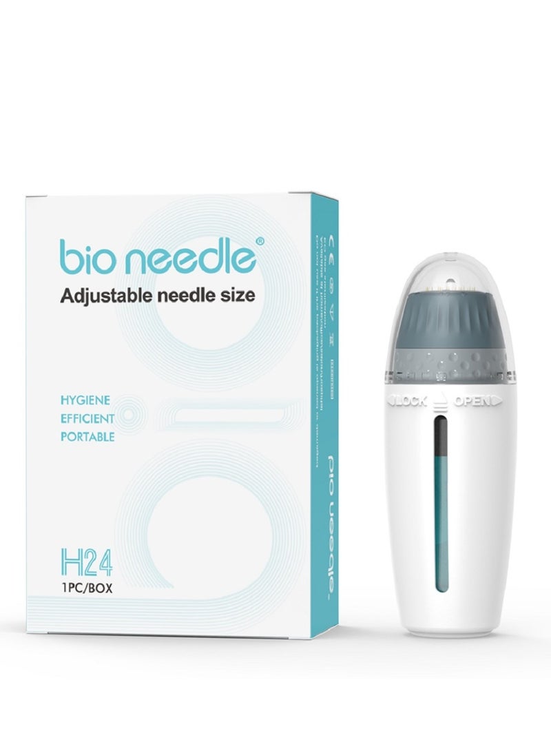 bio needle Dr.pen Bio Needle 24 Pins Adjustable Length Titanium Microneedle Hyaluronic Acid Pen Stamp Serum Derma Pen Needle Skin Care Beauty Tools - Image 1