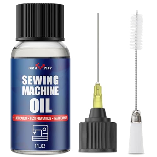 SMAPHY Sewing Machine Oil with Oil Applicator and Dual-Ended Brush, Clear Machine Oil for Lubrication of All Sewing Machine Moving Parts - Image 1