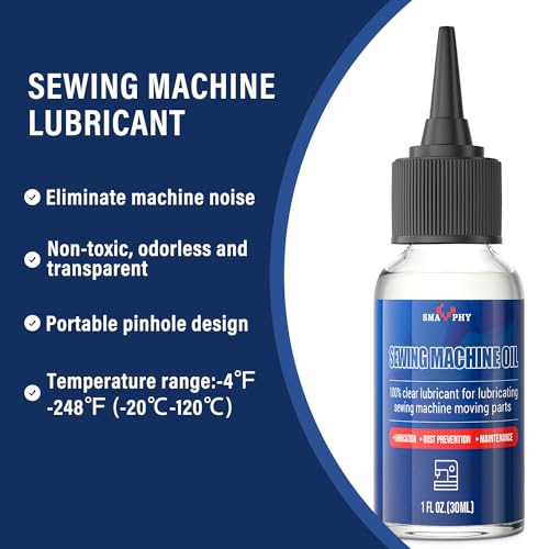 SMAPHY Sewing Machine Oil with Oil Applicator and Dual-Ended Brush, Clear Machine Oil for Lubrication of All Sewing Machine Moving Parts - Image 3