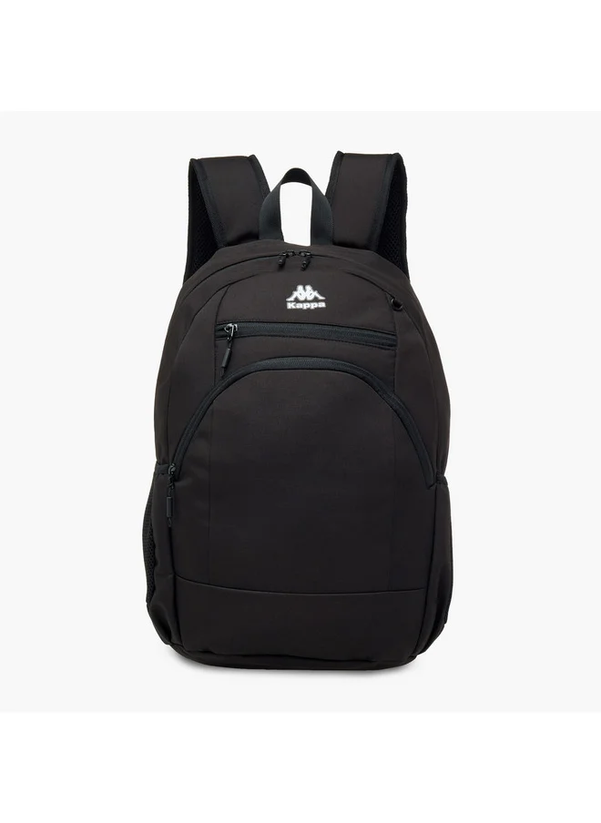 Kappa Unisex Logo Print Backpack with Adjustable Straps and Detachable Pencil Pouch - 20x30x46 cm