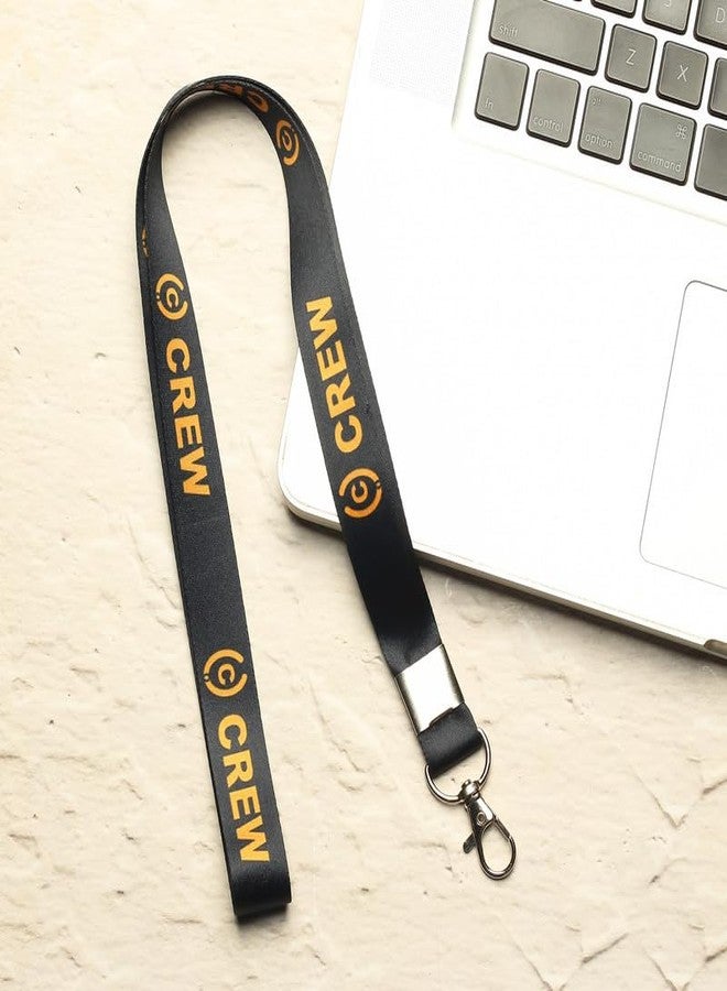 US CREATIONS Crew Lanyard Natural High Grade Fabric with Smooth Texture | Lanyard and Key Chain for Crew(Black), Pack of 6 - Image 3