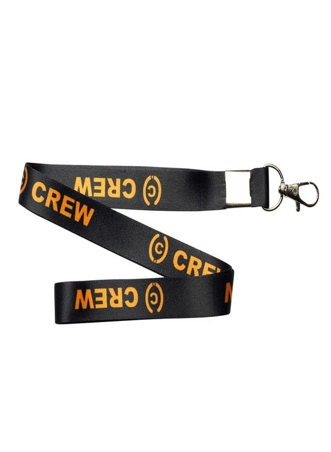 US CREATIONS Crew Lanyard Natural High Grade Fabric with Smooth Texture | Lanyard and Key Chain for Crew(Black), Pack of 6 - Image 1
