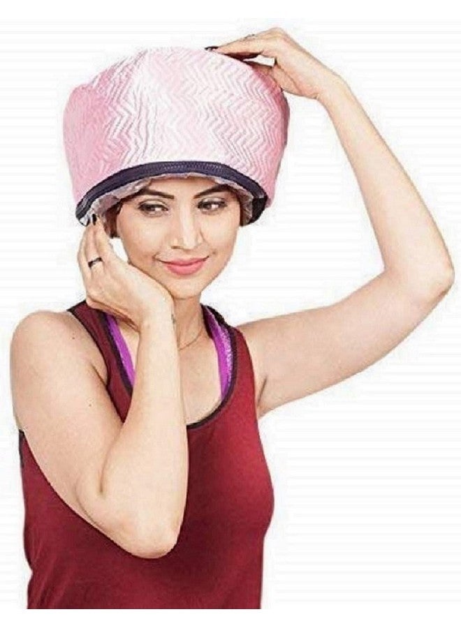 VONITY غطاء رأس حراري للعناية بالشعر من فونيتي مع جهاز بخار تجميلي، غطاء تسخين مغذي، غطاء حرارة لسبا الشعر، جهاز بخار للرأس لسبا الشعر في المنزل، جهاز بخار سبا للنساء (وردي) (F-9875) - Image 2