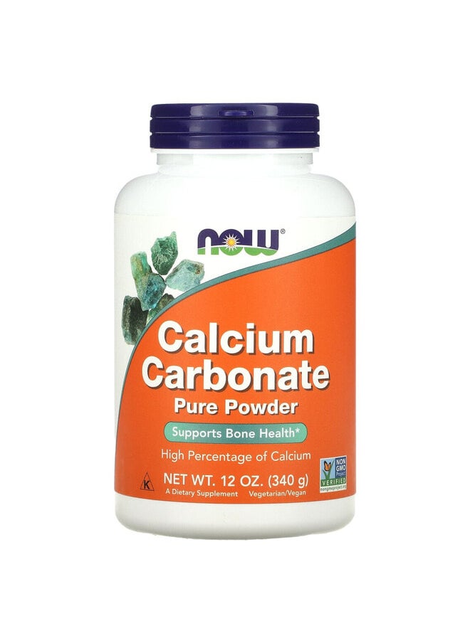 now Calcium Carbonate Pure Powder, 12 oz (340 g)  - Image 1