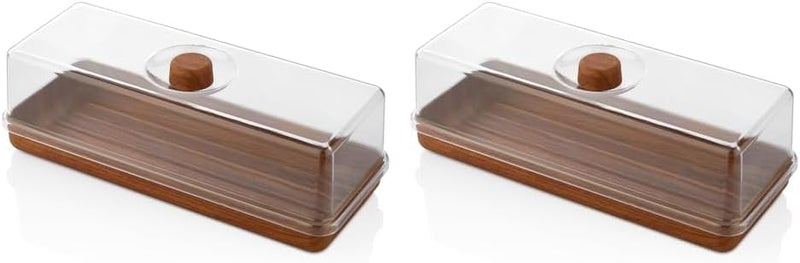 Orchid EVELIN Rectangle Bread & Cake Serving Box Container with Lid (Pack of 2) - Image 1