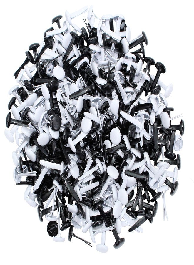BESTCYC 8mm 1/3" 200pcs Black and White Metal Brad Paper Fastener Scrapbooking Card Making Art Craft Brads - Image 4