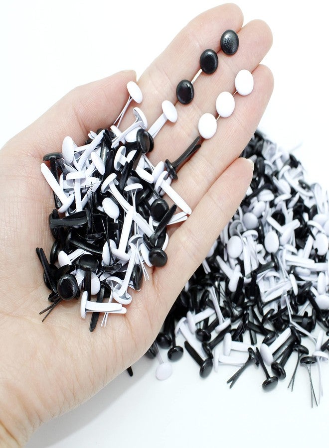 BESTCYC 8mm 1/3" 200pcs Black and White Metal Brad Paper Fastener Scrapbooking Card Making Art Craft Brads - Image 3