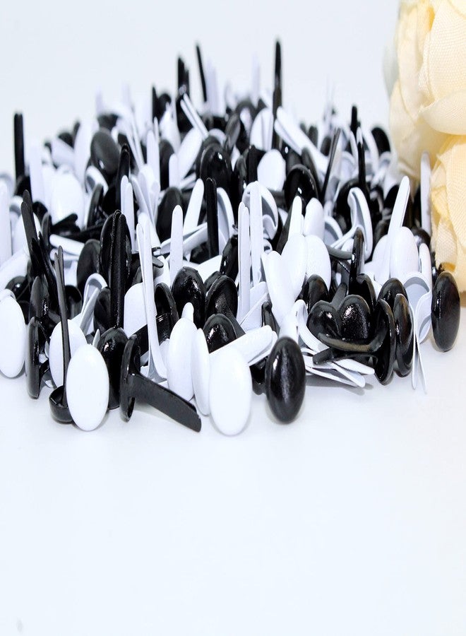 BESTCYC 8mm 1/3" 200pcs Black and White Metal Brad Paper Fastener Scrapbooking Card Making Art Craft Brads - Image 5