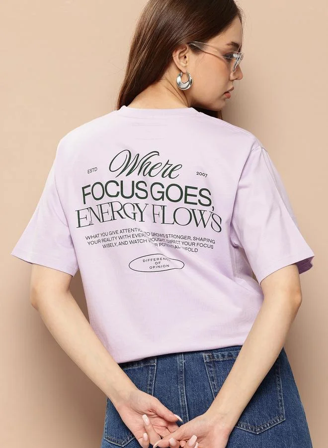 ديفيرينس أوف أوبينيون تيشيرت نسائي مطبوع كبير الحجم