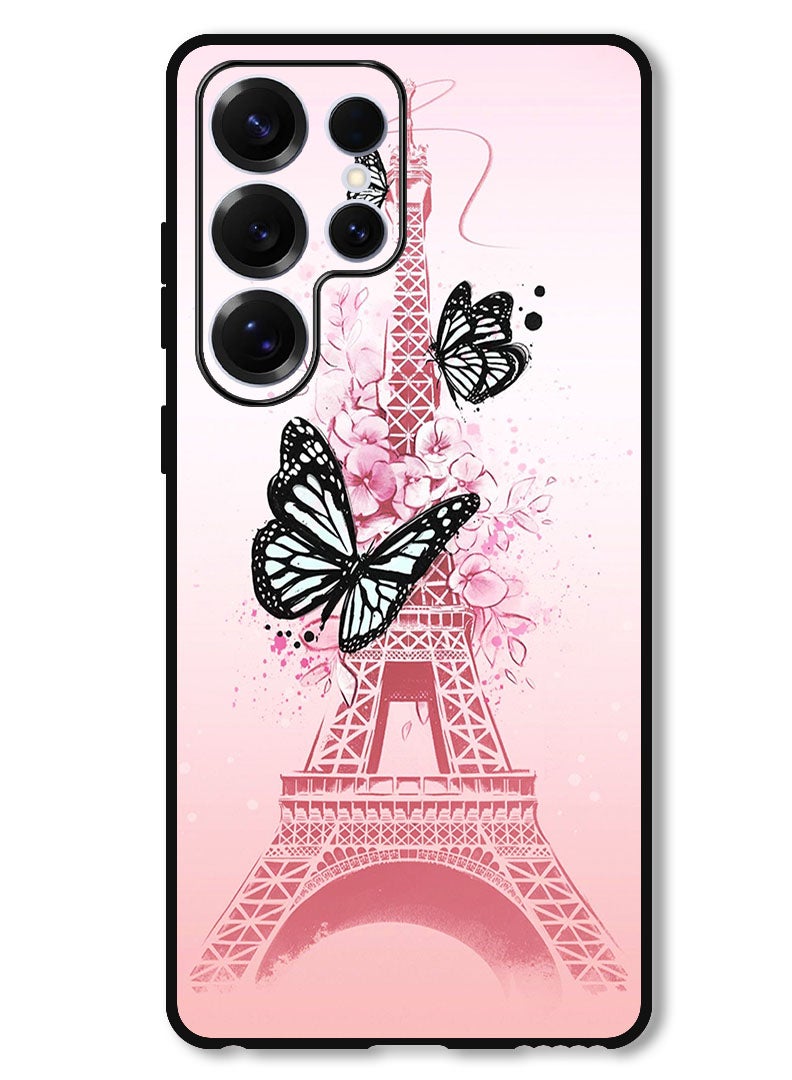 Theodor Protective Case Anti Scratch Shock Proof Bumper Cover For Samsung Galaxy S25 Ultra Black Butterflies - Image 1