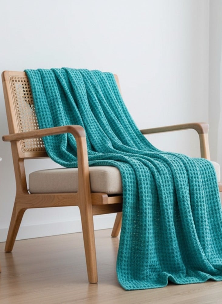 Nile Weave Elegant Egyptian Cotton Waffle Throw Blanket – ultra-soft, lightweight, and beautifully crafted. Enjoy luxurious comfort, breathable warmth, and timeless sophistication in any room. - Image 1