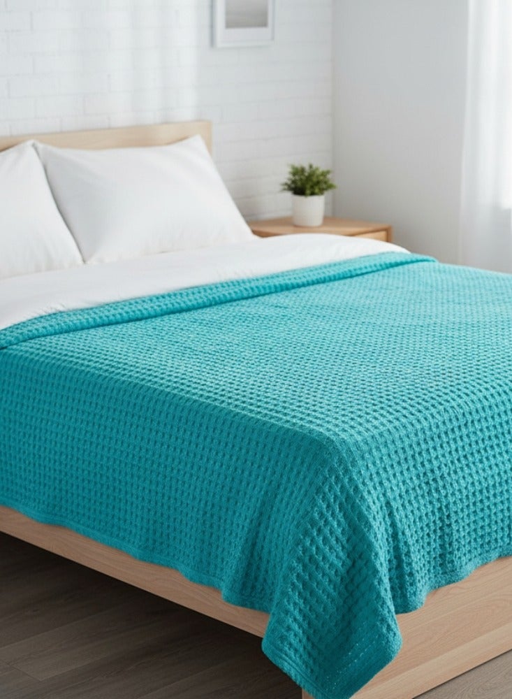 Nile Weave Elegant Egyptian Cotton Waffle Throw Blanket – ultra-soft, lightweight, and beautifully crafted. Enjoy luxurious comfort, breathable warmth, and timeless sophistication in any room. - Image 2