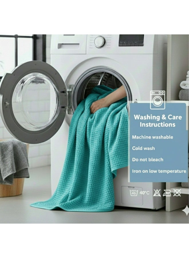 Nile Weave Elegant Egyptian Cotton Waffle Throw Blanket – ultra-soft, lightweight, and beautifully crafted. Enjoy luxurious comfort, breathable warmth, and timeless sophistication in any room. - Image 4