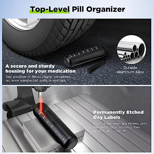Zannaki Upgrade Large Metal Travel Pill Organizer, Waterproof Weekly Pill Box, Portable Aluminum Alloy Pill Case Container, BPA Free 7 Day Daily Medicine Organizer Holder for Vitamin,Pills,Supplement - Image 5