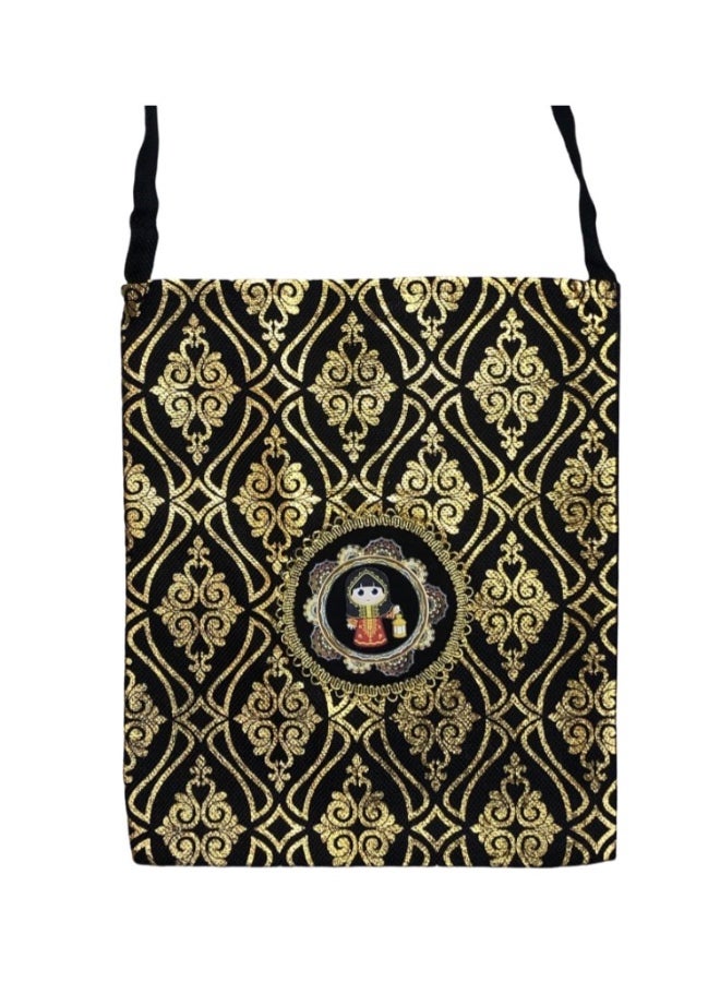 SEDRA | Decorative Haq Al Laila Gift Bag for Girls, Big Size, Black and Gold Damask Pattern, 12-Piece Set. - Image 2