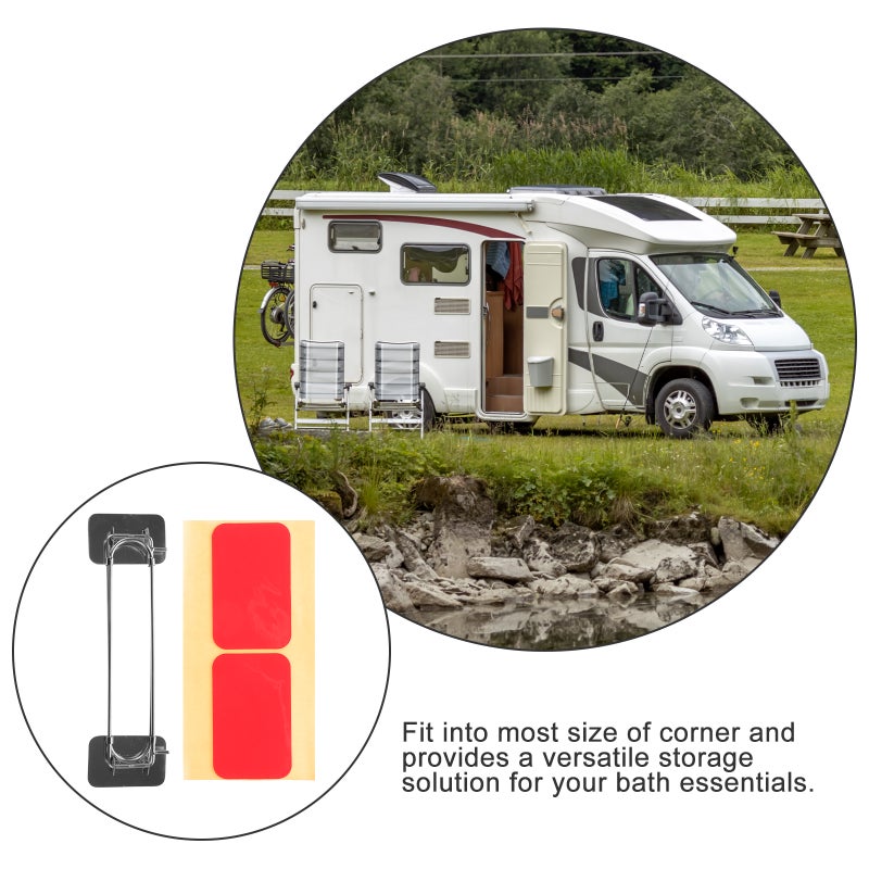Shower Shelves, Compact Corner Rod for RV Bathrooms, Easy Installation Without Tools - Image 4