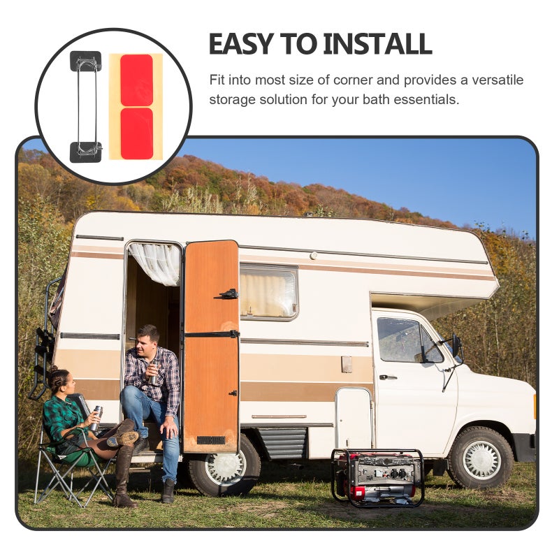 Shower Shelves, Compact Corner Rod for RV Bathrooms, Easy Installation Without Tools - Image 3