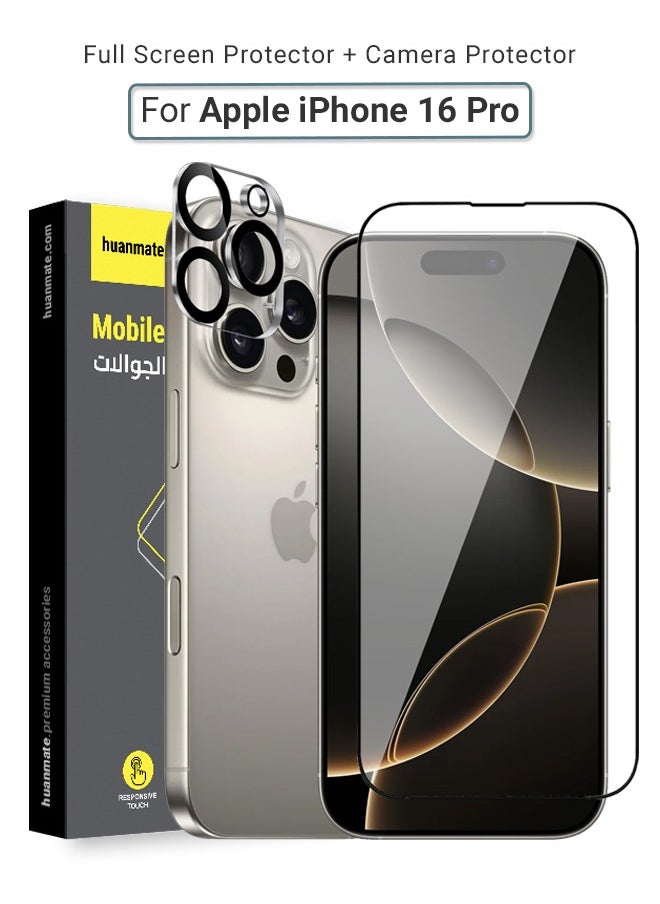 2 in 1 Apple iPhone 16 Pro Screen & Camera Protector - High Transparency Full Coverage Shield for Scratch & Impact Protection - Screen & Camera Protector for Apple iPhone 16 Pro
