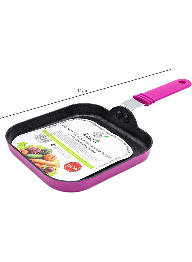 Beefit Premium Non-Stick Ceramic Square Mini Fry Pan, Induction & Oven Safe Cookware 14 Purple - Image 2